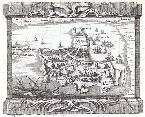 نقشه جزیره هرمز ۱۷۵۰ میلادی